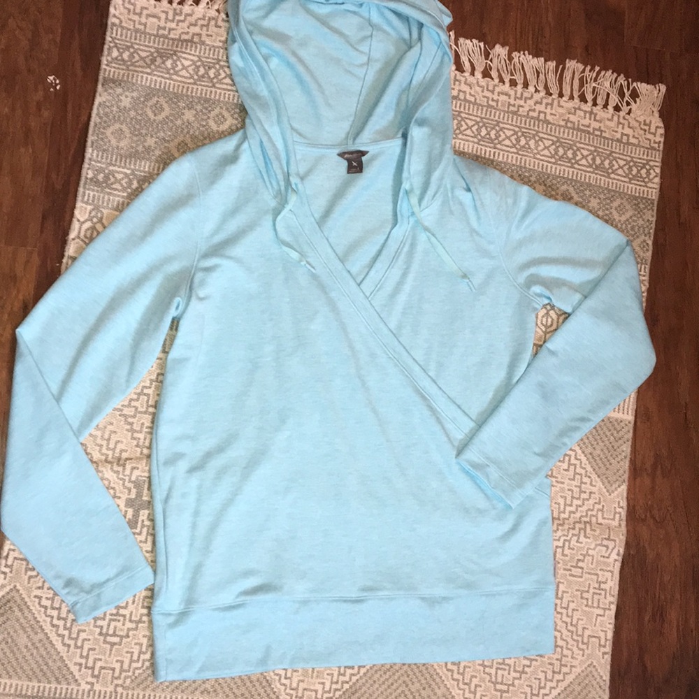Eddie Bauer sz L Sweatshirt Yoga Top Blue